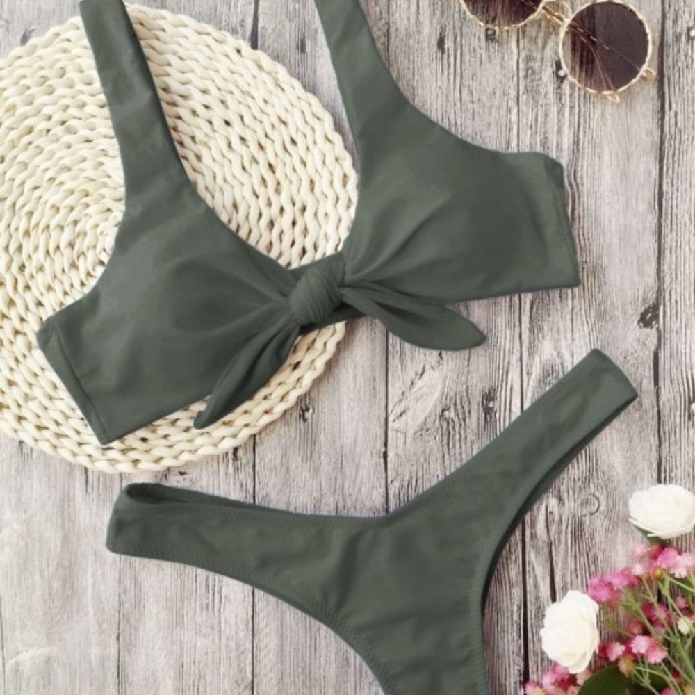 Super cute army green bikini set!! - Picture 2 of 2